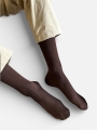 Kolorowe skarpetki brązowe o strukturze prążka bezuciskowe