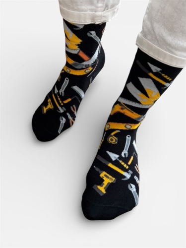 Kolorowe skarpetki czarne dla majsterkowicza