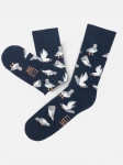 Kolorowe skarpetki granatowe w gołębie