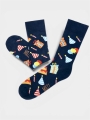 Kolorowe skarpetki granatowe z motywem PARTY