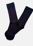 Kolorowe skarpetki granatowe w bordowe groszki