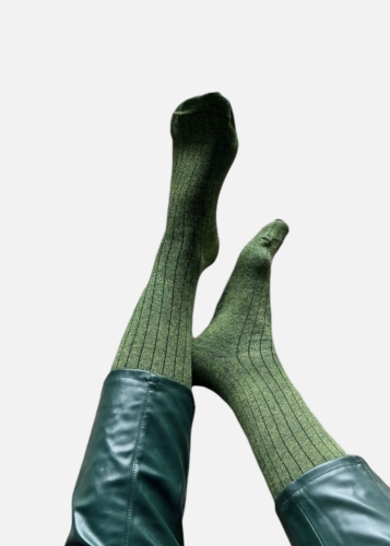 Kolorowe skarpetki prążkowane zielone