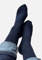 Skarpetki granatowe z bawełny merceryzowanej prążkowane