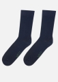Skarpetki granatowe z bawełny merceryzowanej prążkowane