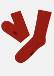 Klasyczne skarpetki czerwone z bawełny merceryzowanej prążkowane