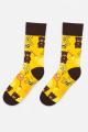 Kolorowe skarpetki żółte z misiami i pszczółkami