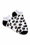 Kolorowe stopki białe w panterkę