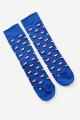 Kolorowe skarpetki niebieskie w biało czerwone serca I LOVE POLAND