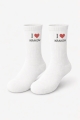 Sportowe skarpetki białe ribowane I LOVE KRAKÓW
