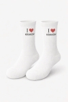 Sportowe skarpetki białe ribowane I LOVE KRAKÓW