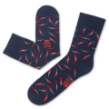 Kolorowe skarpetki granatowe papryczki chili